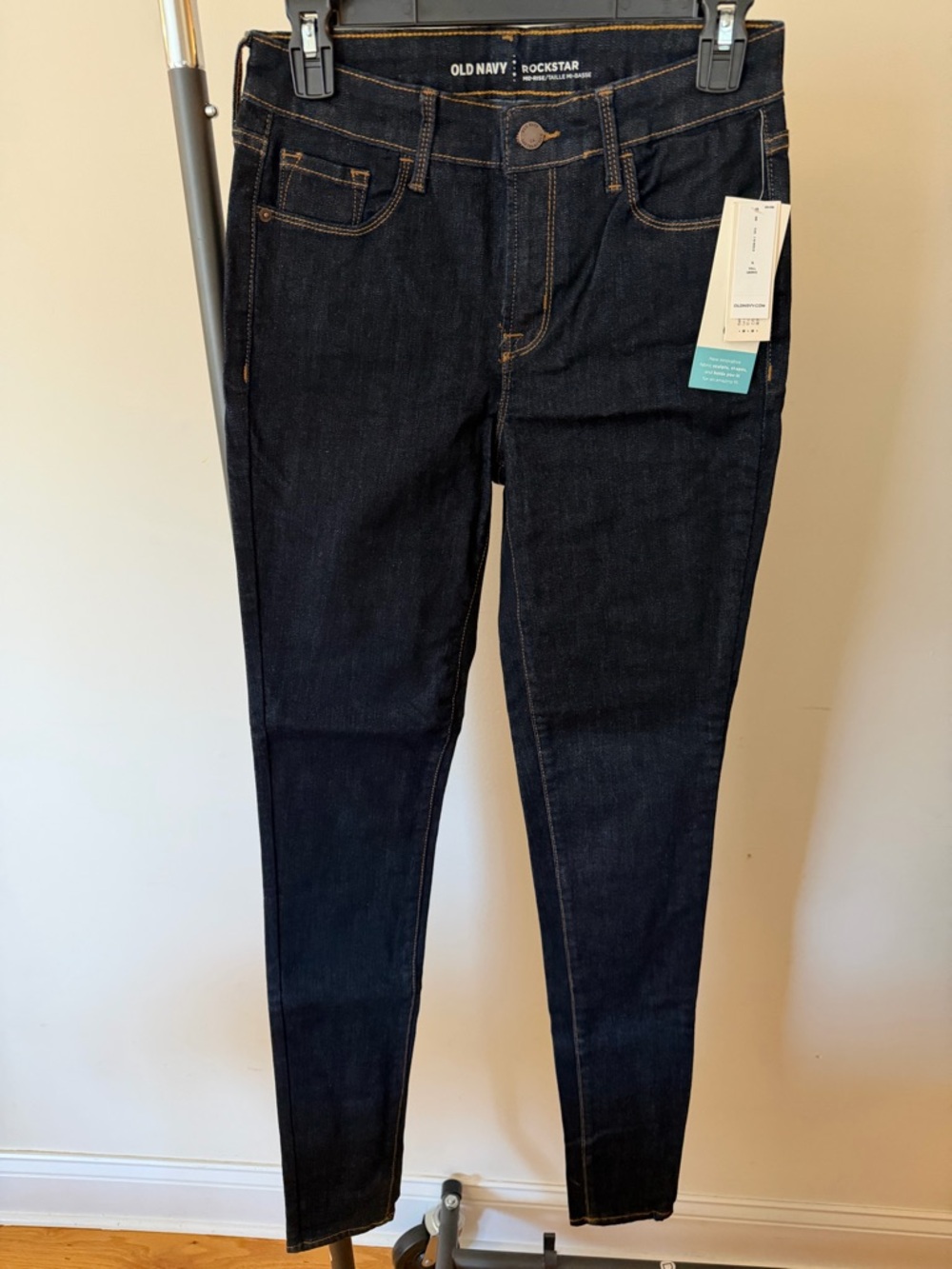 Old Navy Rockstar Mid-Rise Dark Blue Jeans